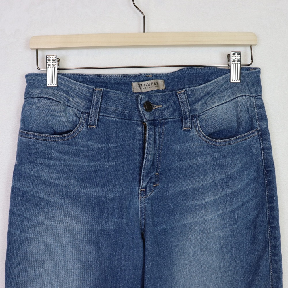 GUESS Blue Wide Leg High Rise Whiskered‎ Denim Jeans 28 - Picture 3 of 9
